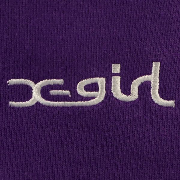 エックスガール ロゴ刺繍 長袖 スウェットパーカー 2 パープル X-girl プルオーバー トレーナー レディース