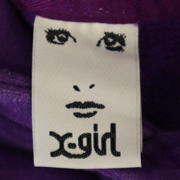 エックスガール ロゴ刺繍 長袖 スウェットパーカー 2 パープル X-girl プルオーバー トレーナー レディース