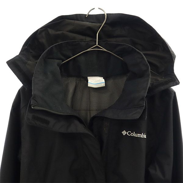 Columbia コロンビア アウトドア ロゴ刺繍 ナイロンジャケット S ブラック レディース