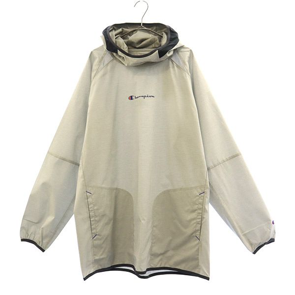未使用 Champion チャンピオン ロゴプリント フーデッド ジャケット XL グレー ロゴワッペン メンズ