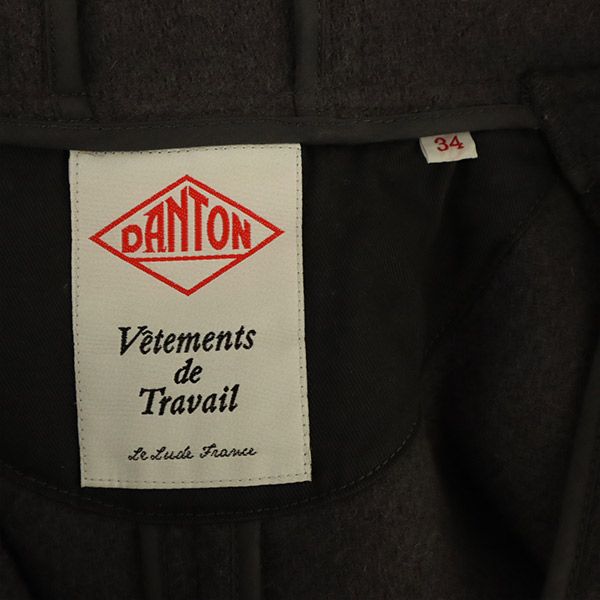 Danton ダントン ロゴワッペン ウールジャケット 34 グレー レディース