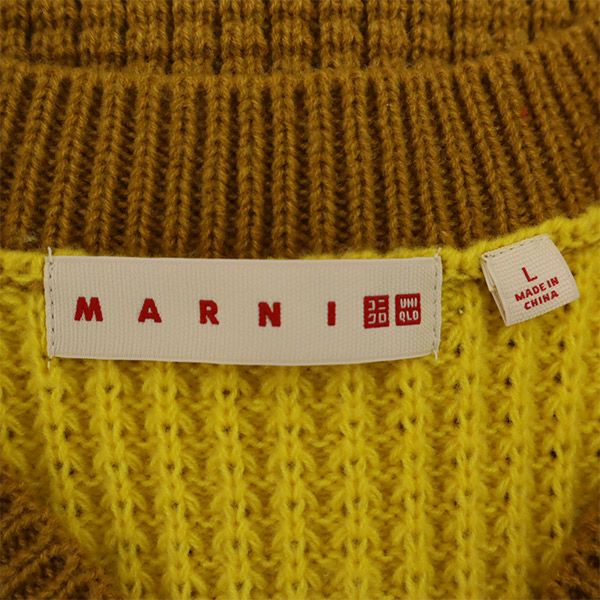 ユニクロ マルニ コラボ 長袖 ポップコーンニットVネック セーター L UNIQLO MARNI レディース