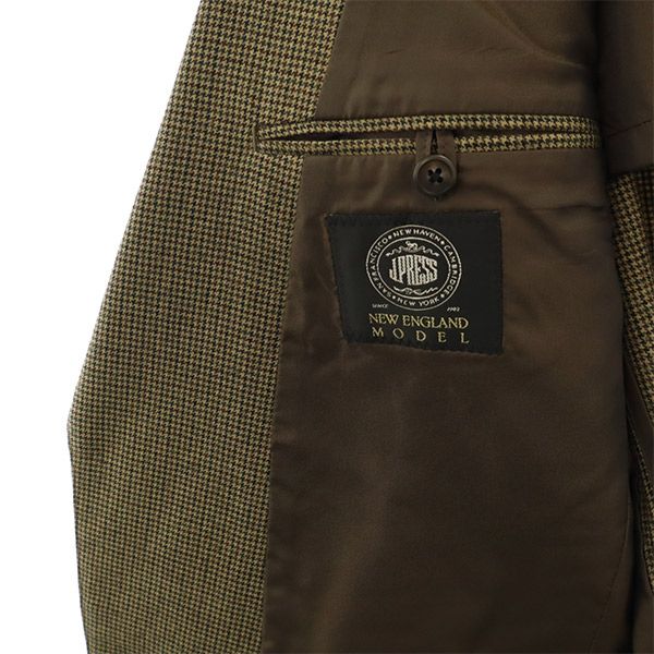 J.PRESS ジェイプレス 日本製 千鳥柄 テーラードジャケット C96-W82-T180 ブラウン メンズ