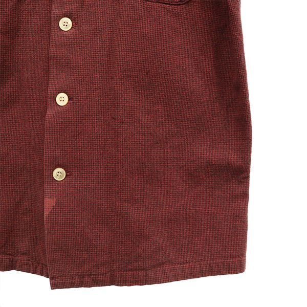 RADIALL ラディアル 日本製 チェック 長袖 コットンシャツ S レッド アンデッドスモーキングクラブ ロゴ刺繍 メンズ