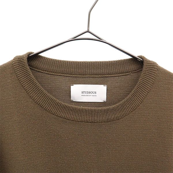 ステュディオス 日本製 長袖 セーター 1 ブラウン STUDIOUS ニット メンズ