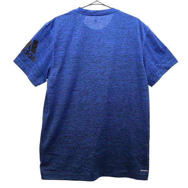 アディダス 総柄 半袖 Tシャツ L ブルー adidas スポーツ トレーニング ウォームアップ メンズ