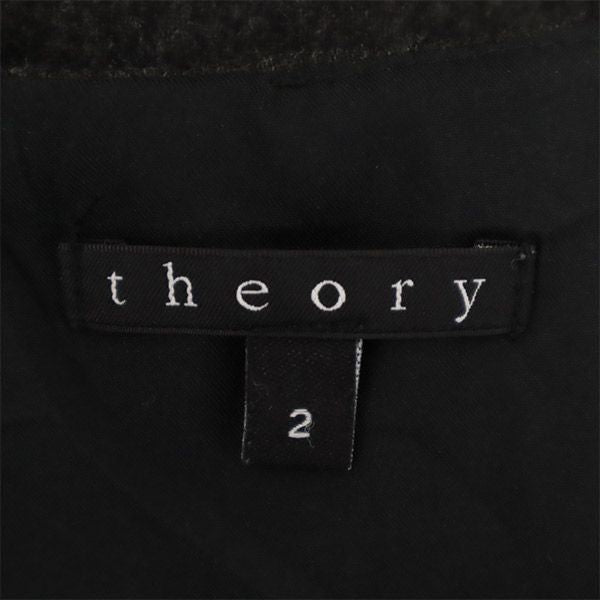 セオリー 長袖 ウールミックス ミニワンピース 2 グレー theory レディース