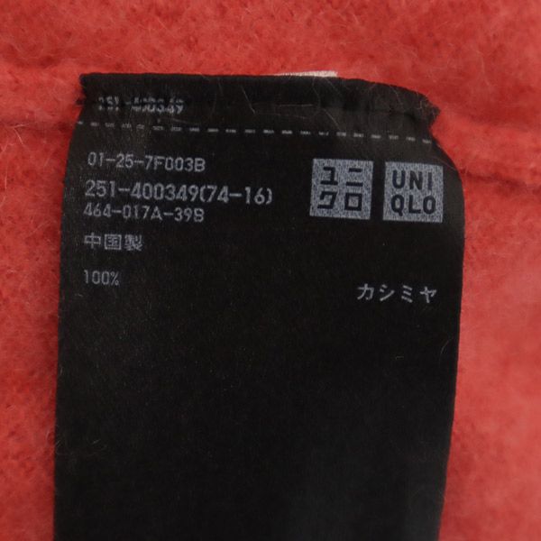 ユニクロ 長袖 カシミヤ100% Vネック セーター M ピンク UNIQLO ニット レディース