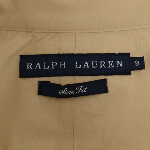 ラルフローレン ロゴ刺繍 長袖 シャツ 9 ベージュ RALPH LAUREN レディース