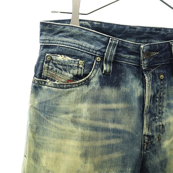 DIESEL ディーゼル イタリア製 ストレートデニムパンツ W27 ブルー ボタンフライ ジーパン SAFADO レディース