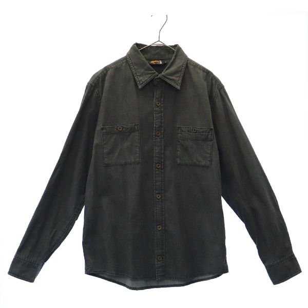 ロックス 長袖 コットンシャツ L グレー ROKX メンズ