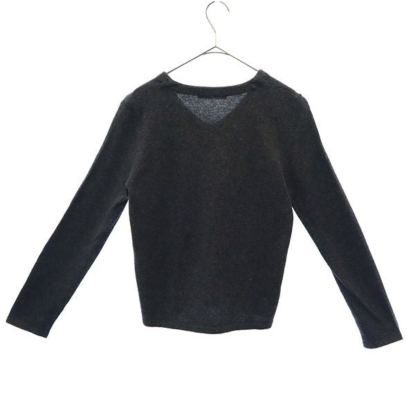 ポールスミスウーマン ドッグ柄 長袖 ウールブレンド Vネック セーター M グレー ニット レディース