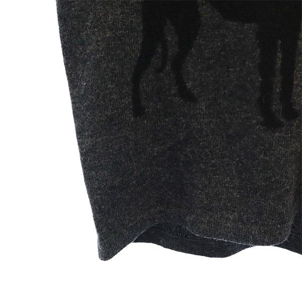 ポールスミスウーマン ドッグ柄 長袖 ウールブレンド Vネック セーター M グレー ニット レディース