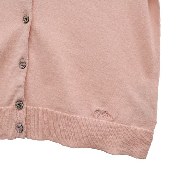 エヴェックス バイ クリツィア ロゴ刺繍 長袖 ニット カーディガン 40 ピンク EVEX by KRIZIA 三陽商会 レディース