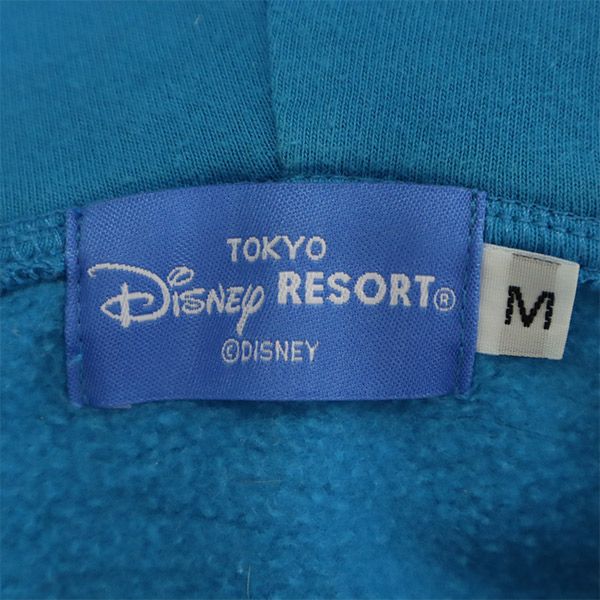 東京ディズニーリゾート ミッキーマウス プリント 長袖 ジップパーカー M ブルー TOKYO DISNEY RESORT スウェット レディース