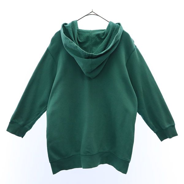 エックスガール ロゴプリント 長袖 ジップパーカー M グリーン X-girl スウェット レディース