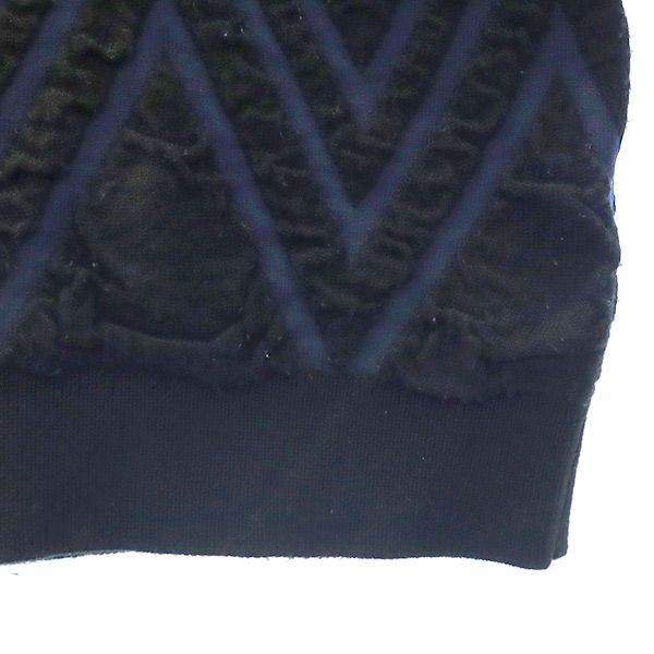 EN ROUTE アンルート 総柄 長袖 セーター 2 ネイビー×ブラック ニット ユナイテッドアローズ メンズ