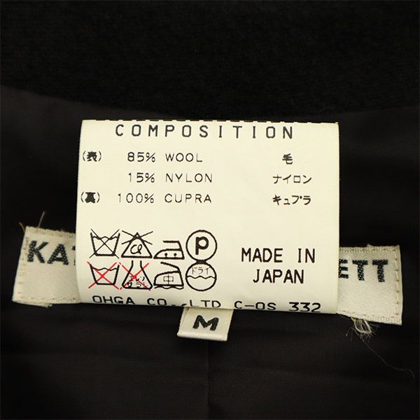 キャサリンハムネットロンドン ダブルブレスト ウールコート M ブラック KATHARINE HAMNETT LONDON レディース