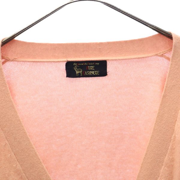 ピュアカシミア 長袖 カシミヤ100% ニット カーディガン L ピンク PURE CASHMERE レディース