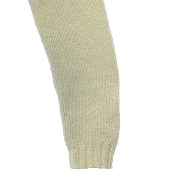 RALPH LAUREN ラルフローレン 90s コットンニット ロゴ刺繍 長袖 セーター ホワイト オールド ヴィンテージ メンズ