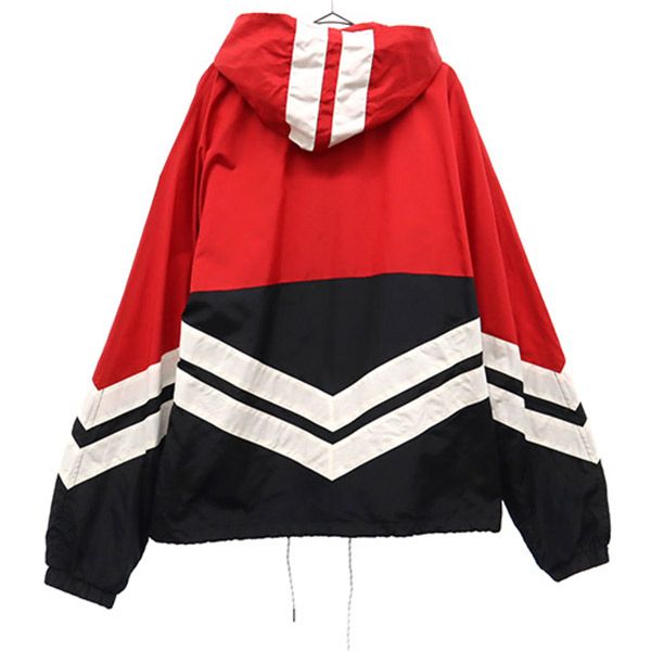 Danke Schon ダンケシェーン 切替 ナイロンジャケット F レッド×ブラック フード付き メンズ