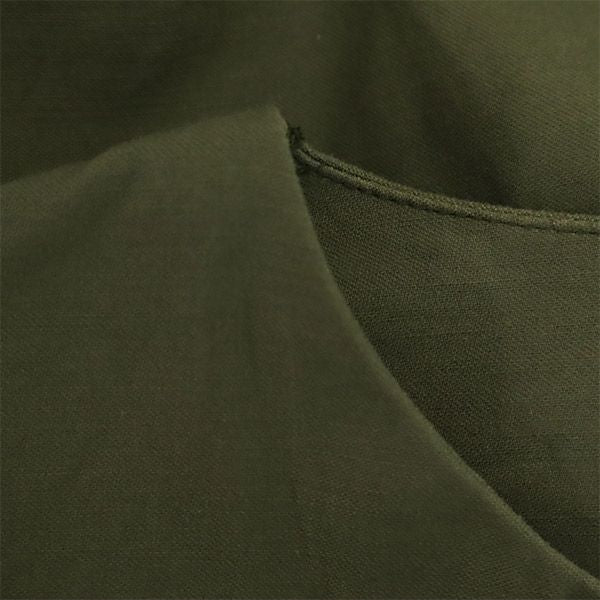 converse TOKYO コンバース トウキョウ ロゴバッジ 長袖 ノーカラーミリタリー シャツワンピース カーキ レディース