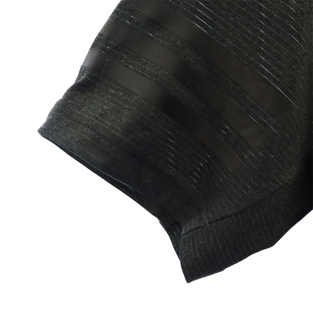 アディダス ボーダー トレーニング 半袖 ウェア S グレー adidas Tシャツ スポーツ ロゴプリント メンズ