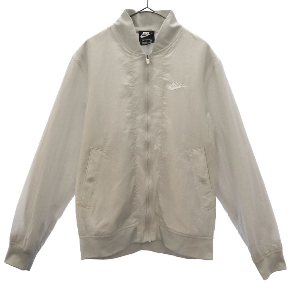 ナイキ ジップジャケット S ホワイト NIKE ロゴ刺繍 メンズ