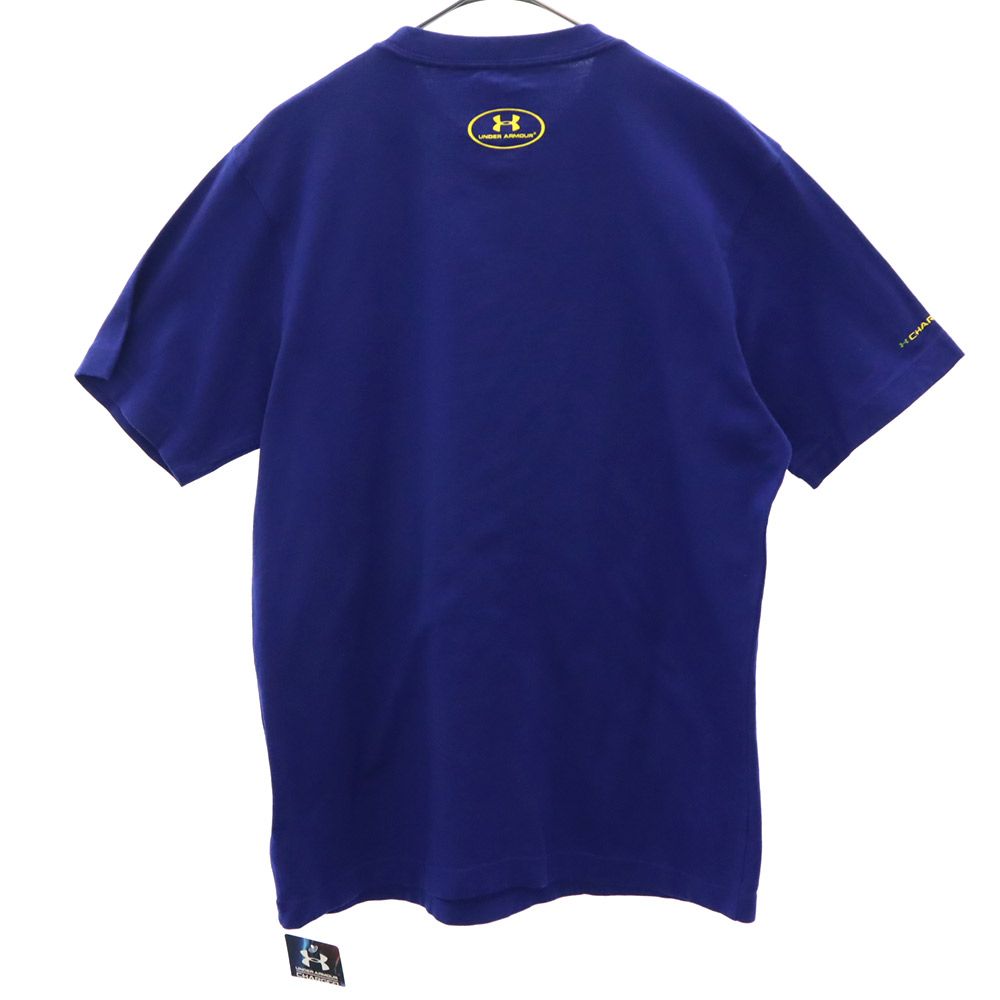 未使用 アンダーアーマー トレーニング 半袖 ウェア SM ブルー UNDER ARMOUR Tシャツ スポーツ ロゴプリント メンズ