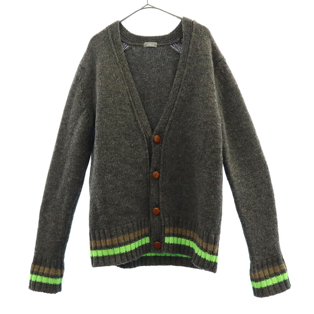 kolor BEACON カラービーコン 日本製 ライン 長袖 ウール ニット カーディガン 2 グレー メンズ