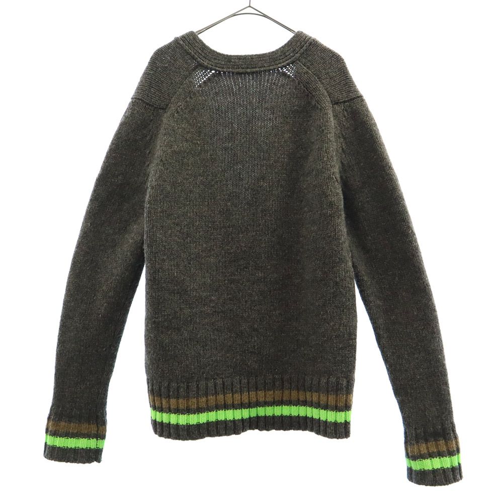 kolor BEACON カラービーコン 日本製 ライン 長袖 ウール ニット カーディガン 2 グレー メンズ