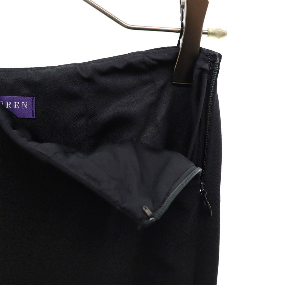 RALPH LAUREN COLLECTION ラルフローレン コレクション USA製 ウールブレンド ミディ丈 スカート 2 ブラック レディース