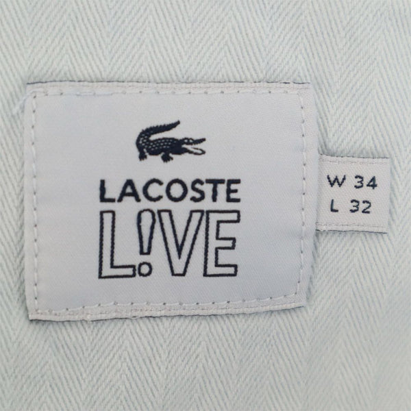 ラコステライブ ロゴプレート ストレートデニムパンツ W34 ネイビー LACOSTE L!VE ジーパン ジーンズ メンズ