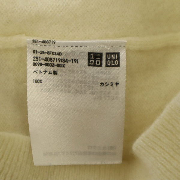 ユニクロ 長袖 カシミヤ100% セーター S ホワイト UNIQLO ニット レディース