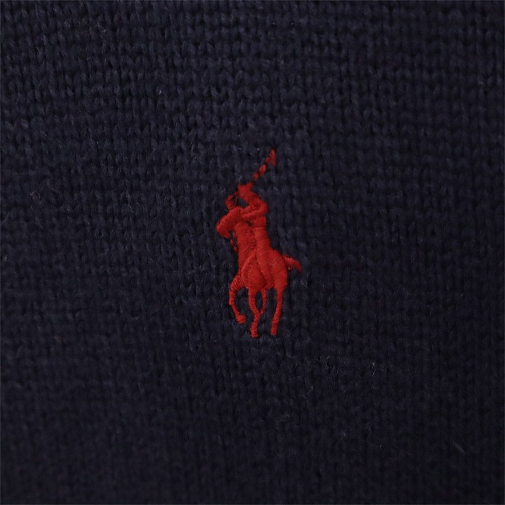 ラルフローレンスポーツ ハイネック ニットジャケット M ネイビー RALPH LAUREN SPORT セーター レディース