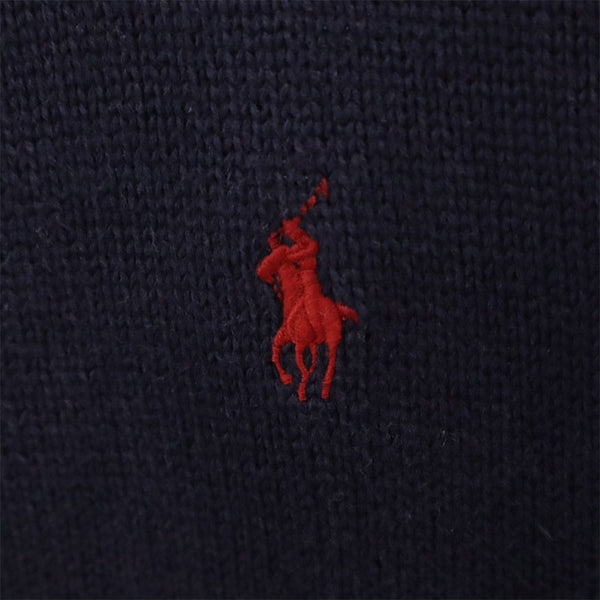 ラルフローレンスポーツ ハイネック ニットジャケット M ネイビー RALPH LAUREN SPORT セーター レディース