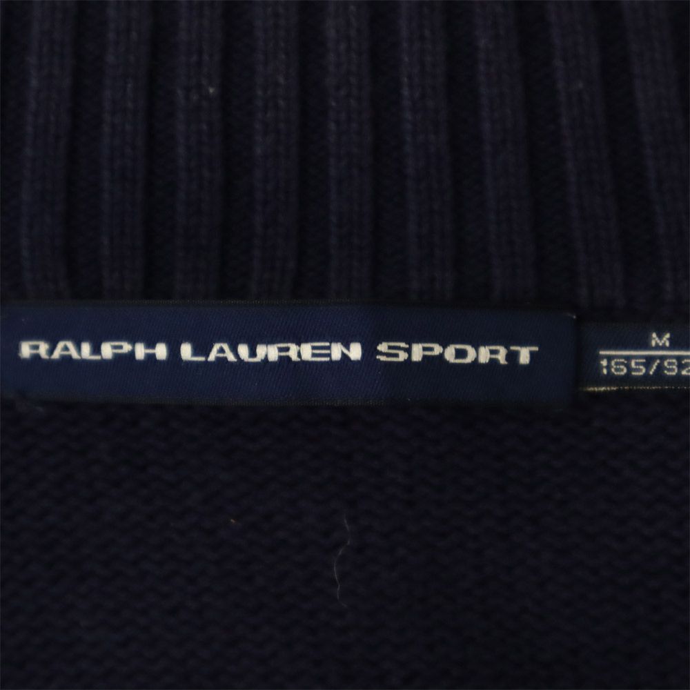 ラルフローレンスポーツ ハイネック ニットジャケット M ネイビー RALPH LAUREN SPORT セーター レディース