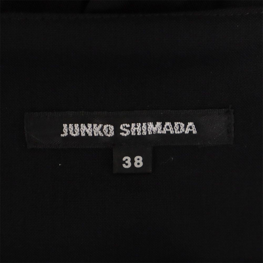 ジュンコシマダ 日本製 ミモレ丈 ギャザー プリーツスカート 38 ブラック JUNKO SIMADA レディース