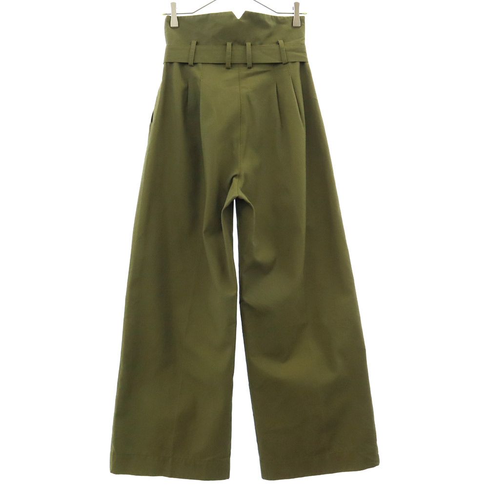 SOLOV ソロヴ ハイウエスト ワイドパンツ 1 カーキ レディース