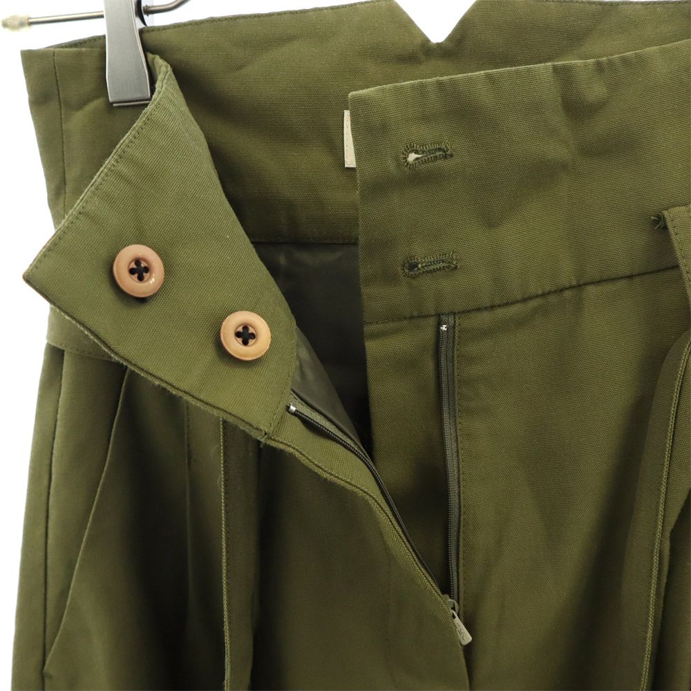 SOLOV ソロヴ ハイウエスト ワイドパンツ 1 カーキ レディース