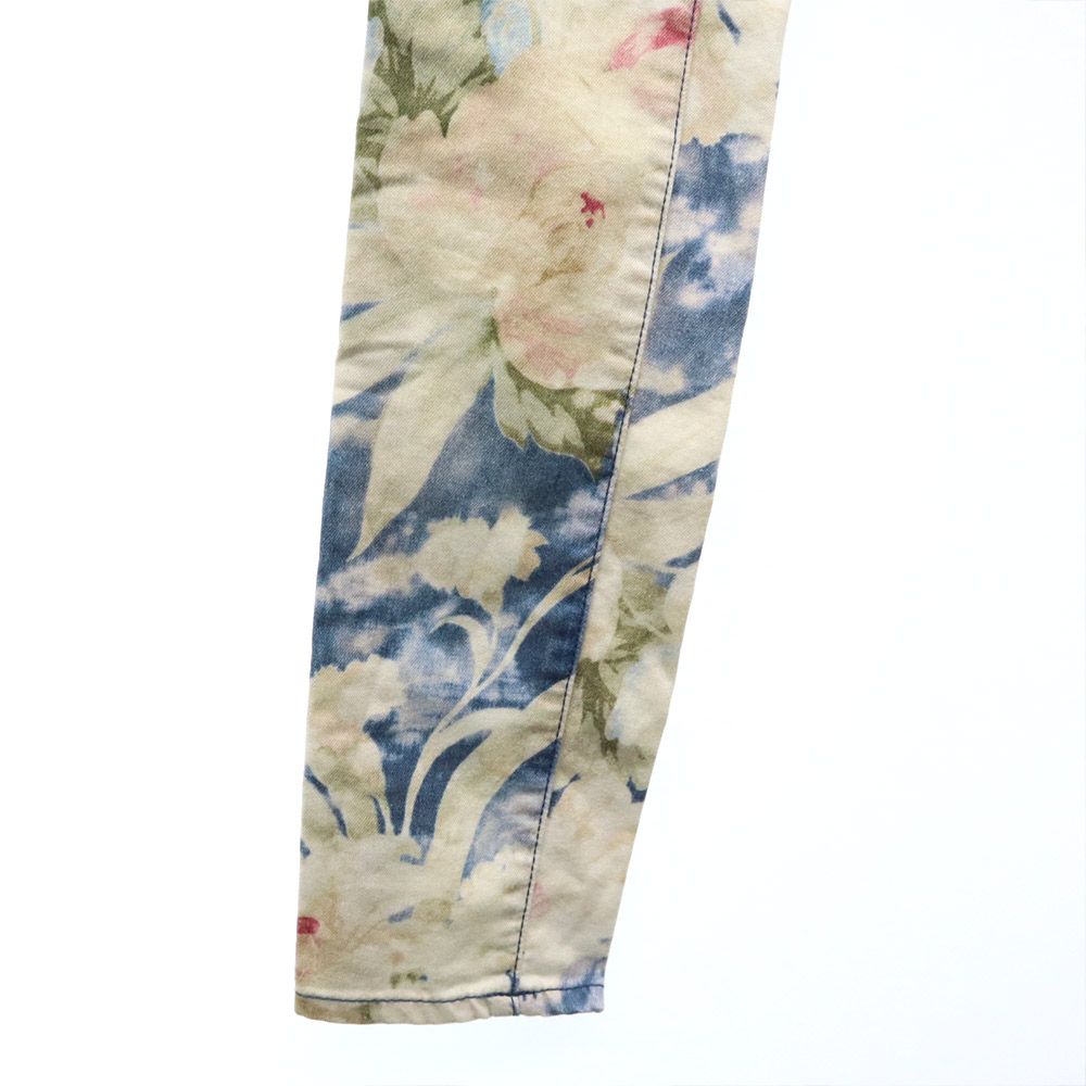 ポロラルフローレン 花柄 スリムデニムパンツ W26 ブルー×ホワイト POLO RALPH LAUREN ジーパン レディース