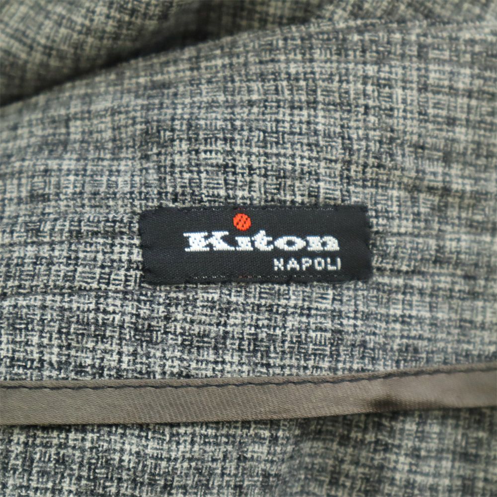 Kiton キートン チェック スラックスパンツ 38 グレー系 レディース