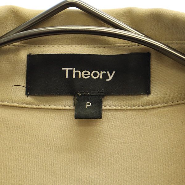 theory セオリー シルク 長袖 シャツワンピース p ベージュ レディース