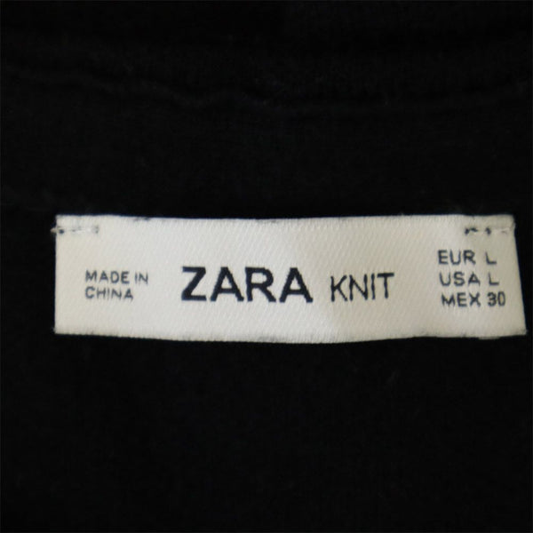 ザラ 長袖 ニット ワンピース L ブラック ZARA レディース