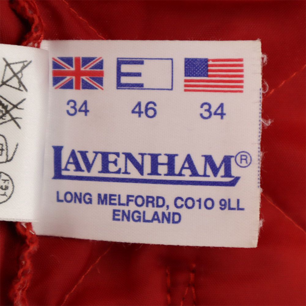 LAVENHAM ラベンハム ロゴタグ キルティング 中綿ジャケット 34 レッド レディース