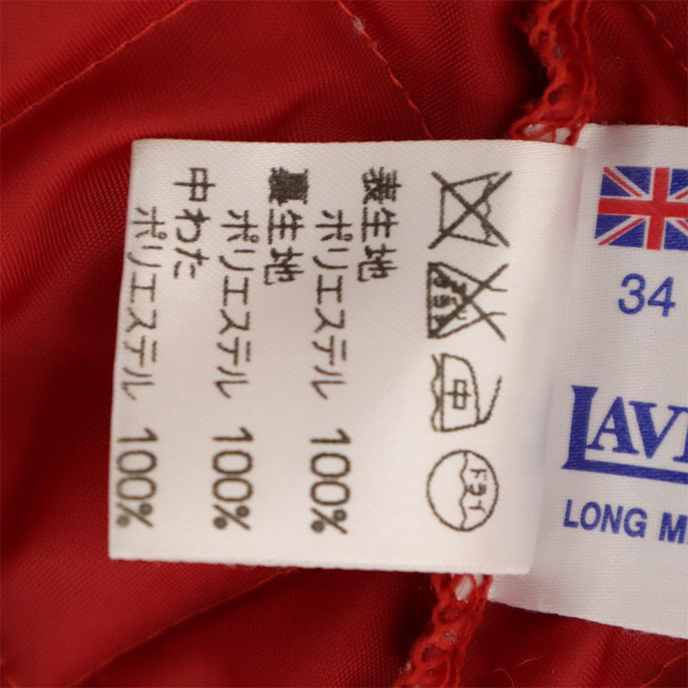 LAVENHAM ラベンハム ロゴタグ キルティング 中綿ジャケット 34 レッド レディース