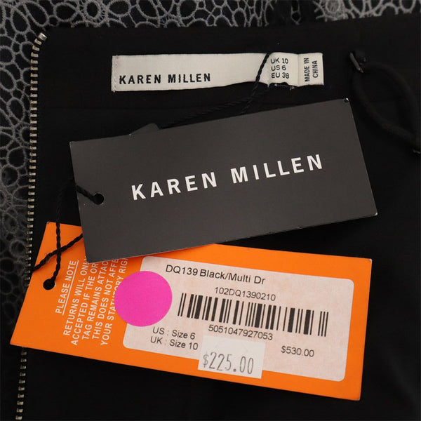 未使用 カレンミレン レース キャミワンピース US 6 ブラック KAREN MILLEN レディース