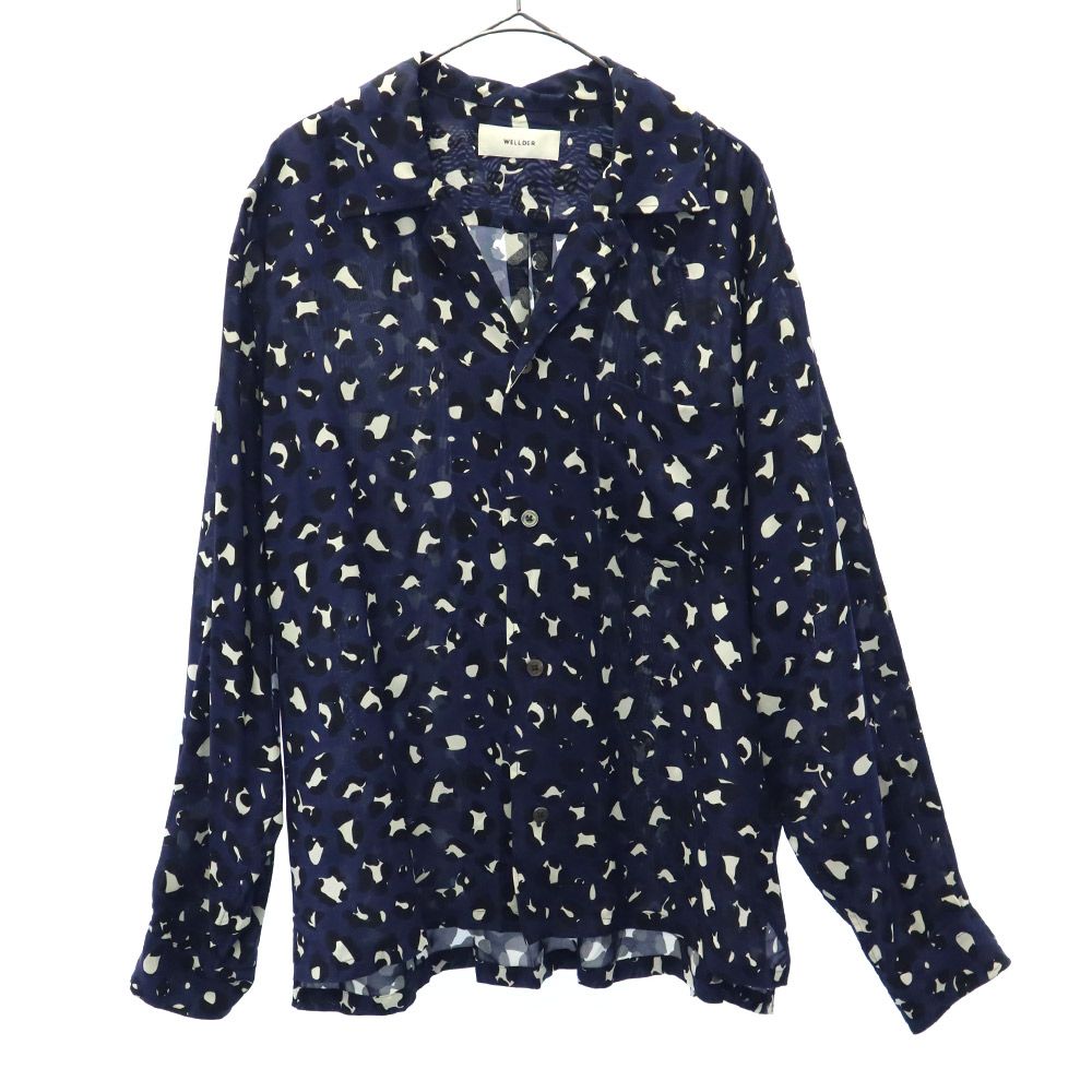 WELDER ウェルダー 19ss 総柄 長袖 オープンカラーシャツ 3 ネイビー メンズ