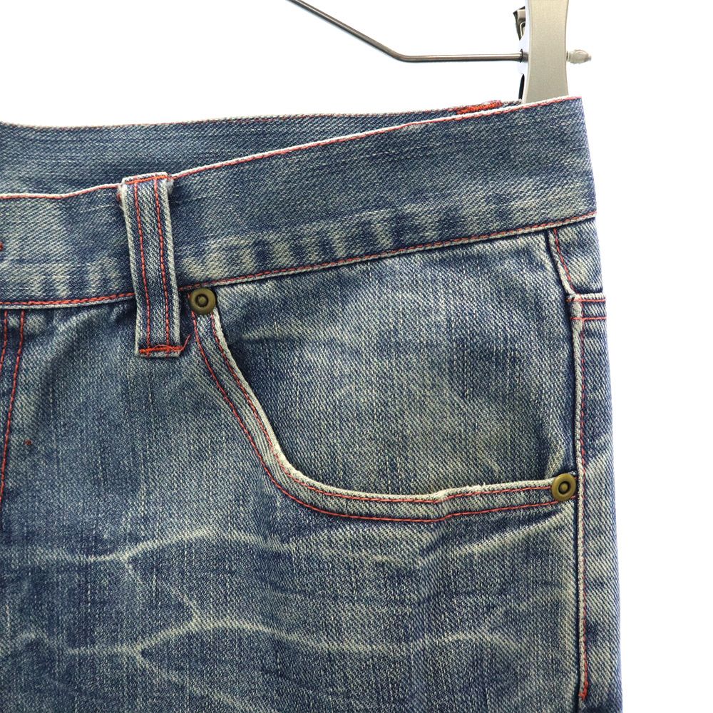 LEFLAH レフラー ロゴ刺繍 テーパードデニムパンツ XL ブルー ジーパン メンズ