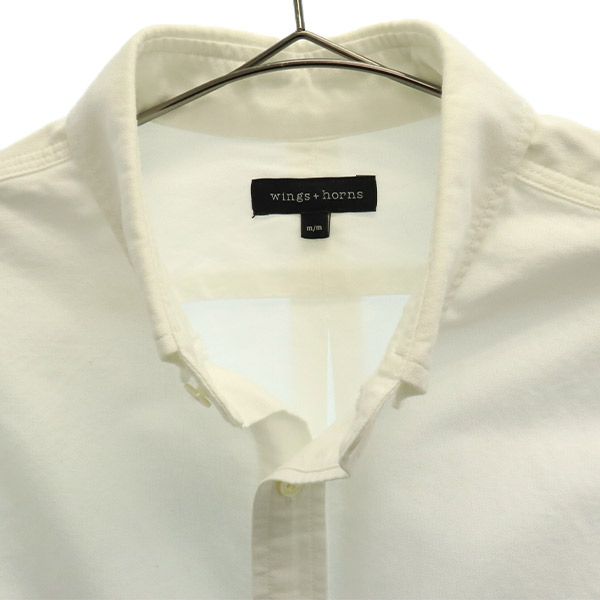 wings+horns ウィングスアンドホーンズ 長袖 ボタンダウンシャツ M ホワイト メンズ